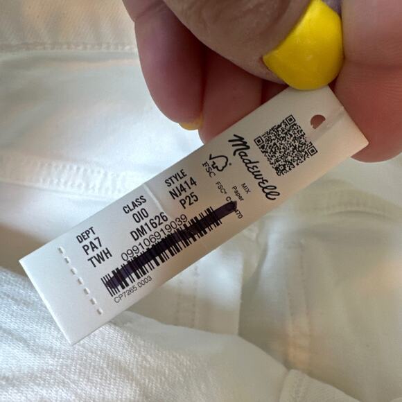 Madewell The Perfect Vintage Wide Leg Jean in Tile White Size 25 Petite NWT - Picture 10 of 11